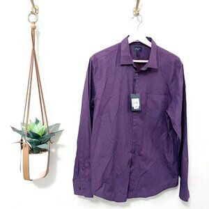 NWT Good Man Brand Burgundy Button Front Long Sleeve Shirt Size M G217-11-P5